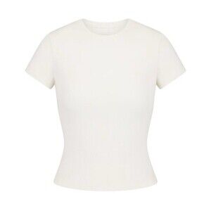 NWT SKIMS COTTON RIB T-SHIRT - Size S | Marble
